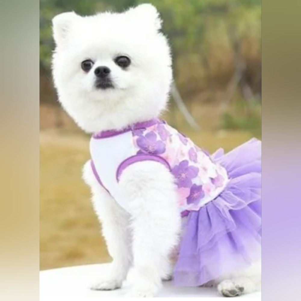 Dog NWOT Pink/Purple Floral Princess Tutu Dress- Bundle Of 2- Size XS - Picture 6 of 8